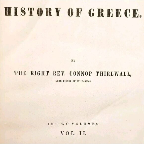 1860 Thirwall's History Of Greece Volume 2 Victorian 1st Edition HC AntiqueWHBS - Picture 1 of 4